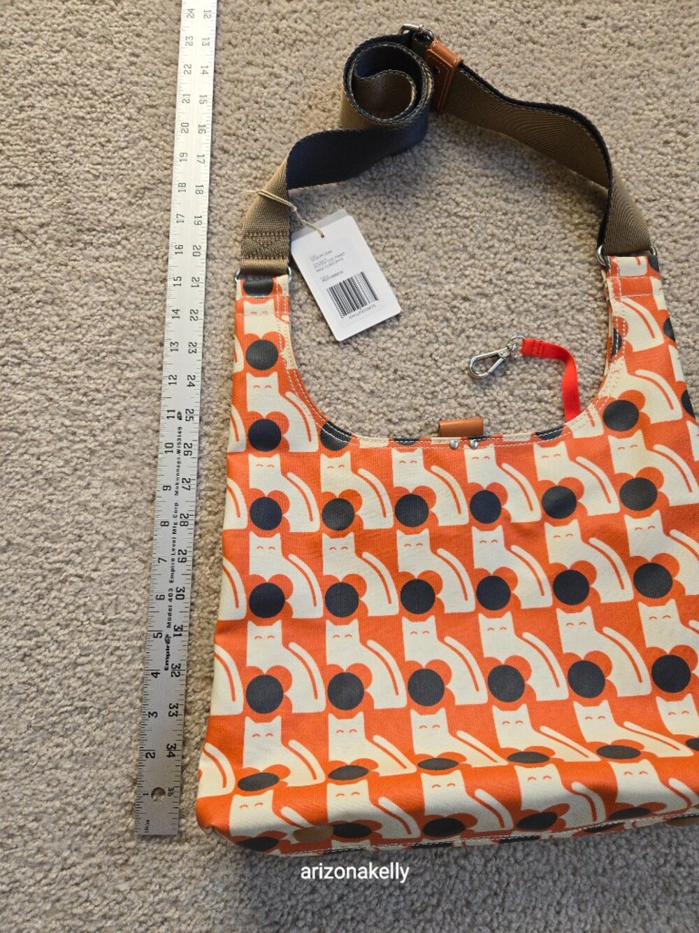 RARE COVETED Poppy Cat Orla Sling Crossbody Bag Persimmon Mid-Cent Design - Picture 11 of 17